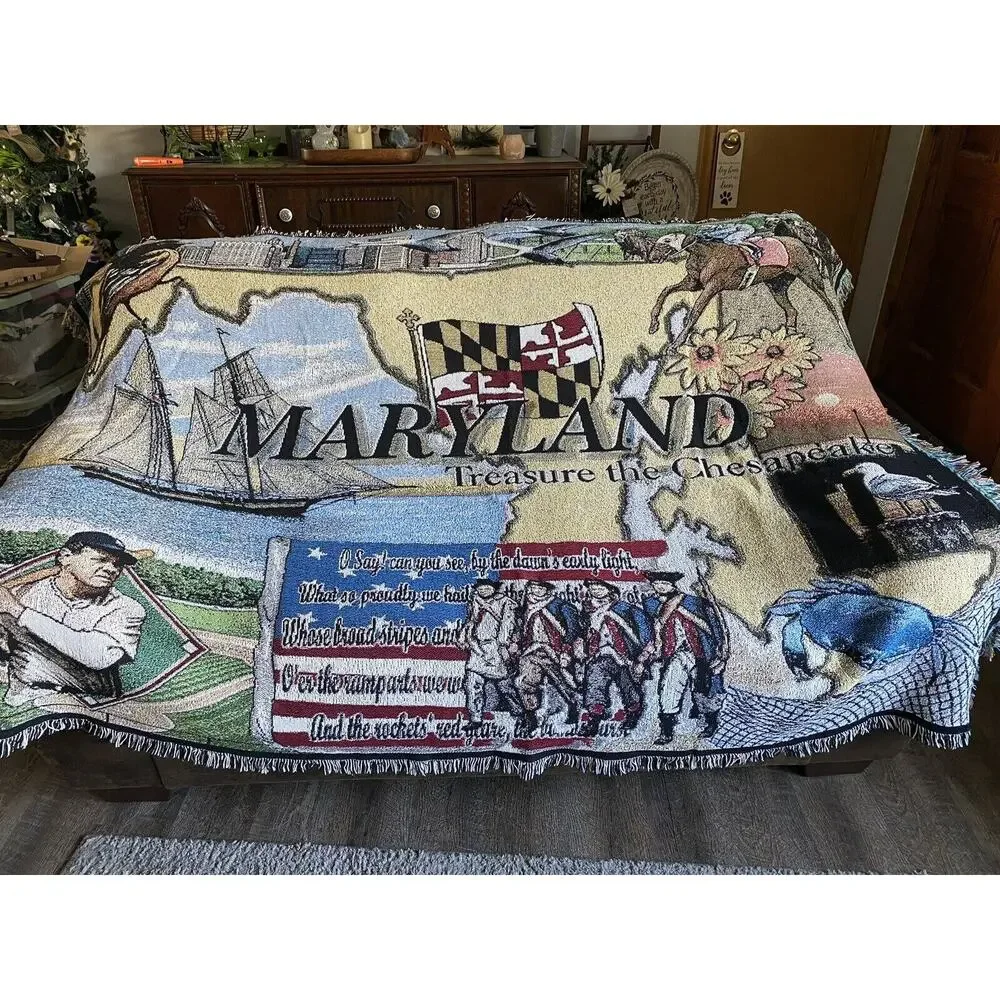 Pure Country Weavers Maryland Cotton Treasure Of The Chesapeake Tapestry Throw